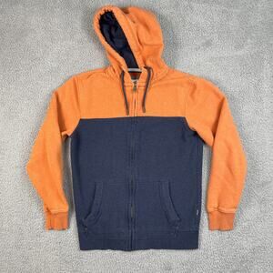 FatFace Hoodie Mens Small Blue Orange Full Zip Hooded Sweatshirt Colorblock